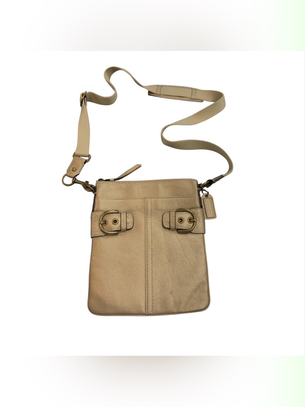 Coach Tan Leather Messenger Crossbody Bag